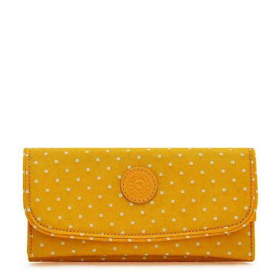 Kipling Money Land Printed Snap Wallet Handbag Soft Dot Yellow | CA 1285DF